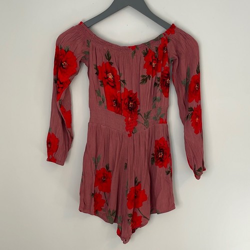 Kendall & Klie Women's Off Shoulder Romper Floral Fitted Stretch Pink Small - Picture 4 of 7