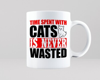 Lustige Tasse Zeit mit Katzen Tierliebe Kätzchen Haustier Geschenkidee Tee Kaffeetasse