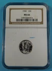 1941 Mercury Dime MS-66 NGC "Vintage Slab"