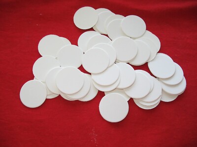 Weißer Karton Münzscheibe Ablagefach Kapsel Etiketten 50 pro Gebot - 27,5 mm
