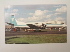 L236 Post Card Airplane Aviation Transamerica Airlines Lockhead L-188CF Electra