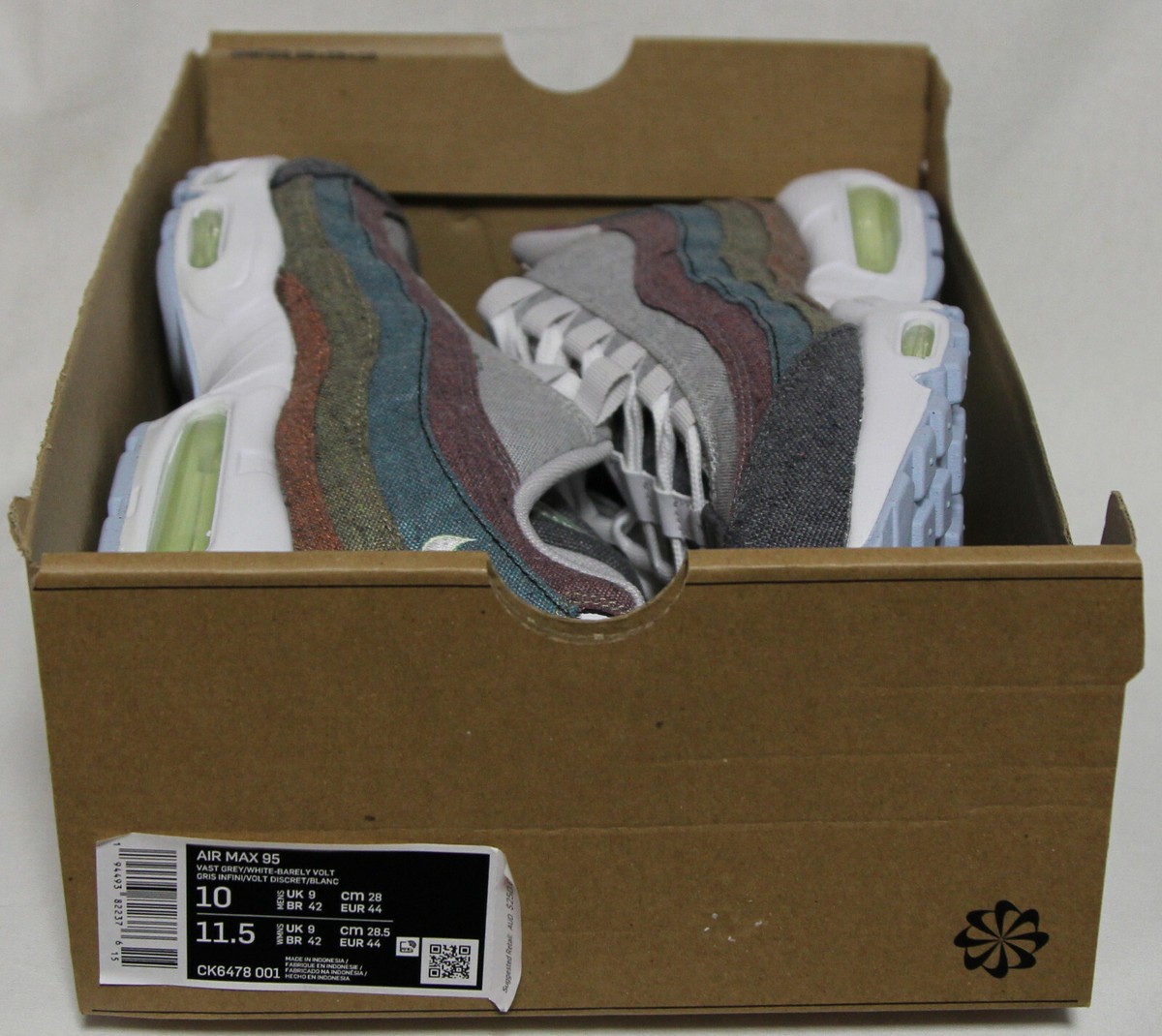 air max 95 trainers nrg vast grey white barely volt crimson vast grey