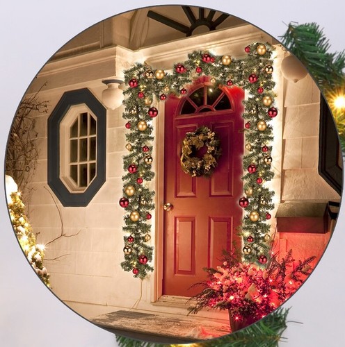 Weihnachtsgirlande 80 LED 5m Haustür Tannengirlande Christbaum Kugeln Girlande - Bild 6 von 8