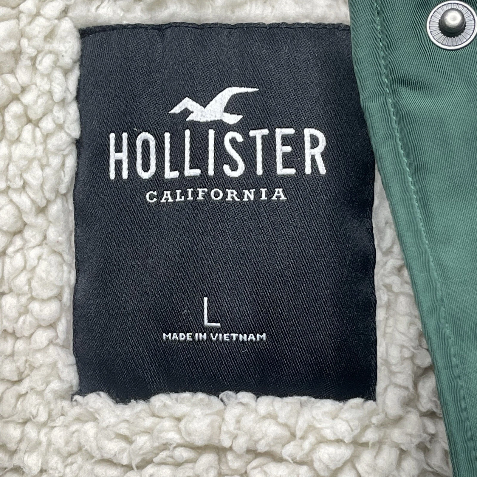 COACH Giacca a vento Hollister verde cropped foderata sherpa giacca da allenatore grande