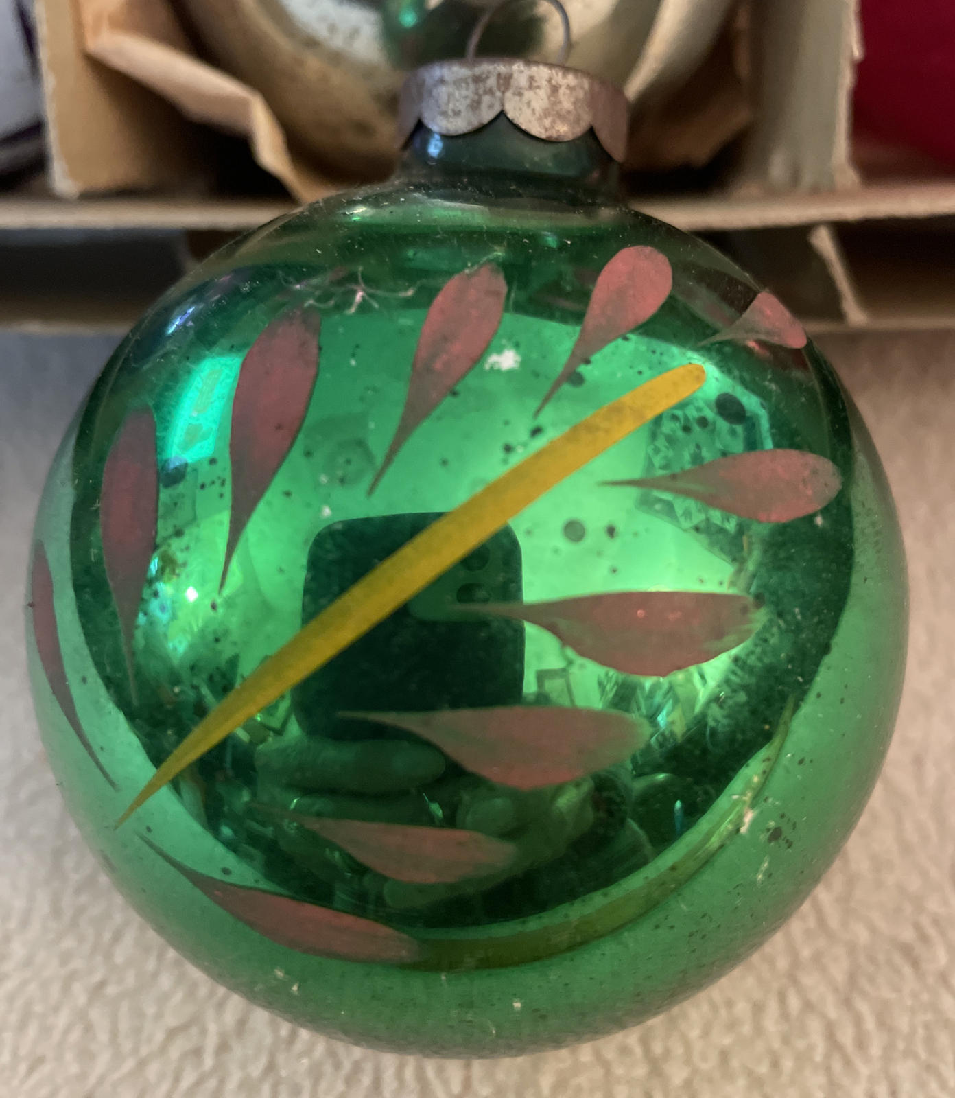 12 Large Vintage Glass Ornaments Stencil Multiple Designs Merry