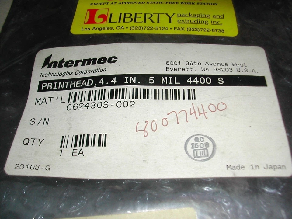 Intermec Model 062430S-002 Thermal Printhead KF2004-7211BNew In Bag M10-8 - Image 2 of 4