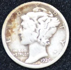 1926-S VERY GOOD Mercury Dime, 90% SILVER! Golden Toning!