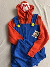 Nintendo Super Mario Adult Unisex Pajamas Halloween Costume One Piece Medium