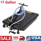 17 Gallon Electric Oil Drain Pan Low Profile Dolly w/ Pump and Wheels Car Truck