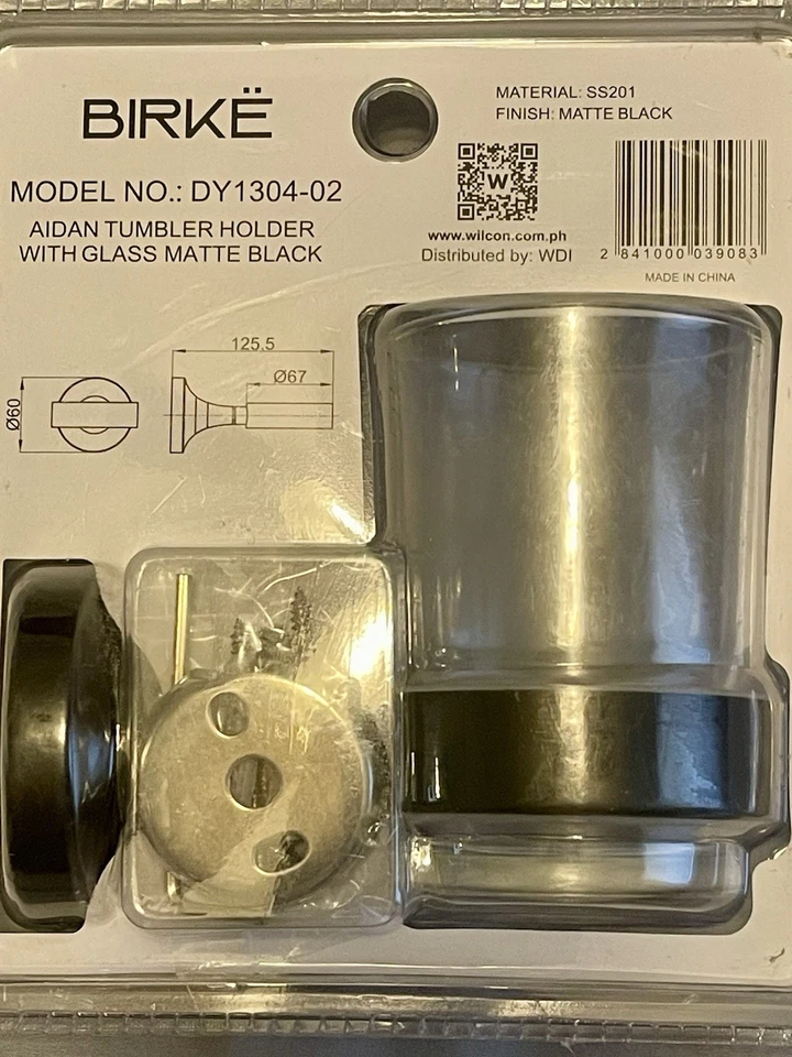 Tumbler Holder (Matte Black) with Glass BIRKE Brand New In Box - Image 2 of 4