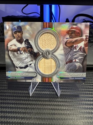 Adrian Belte Ivan Rodriguez 2024 Topps Tribute Dual Relic 125/199