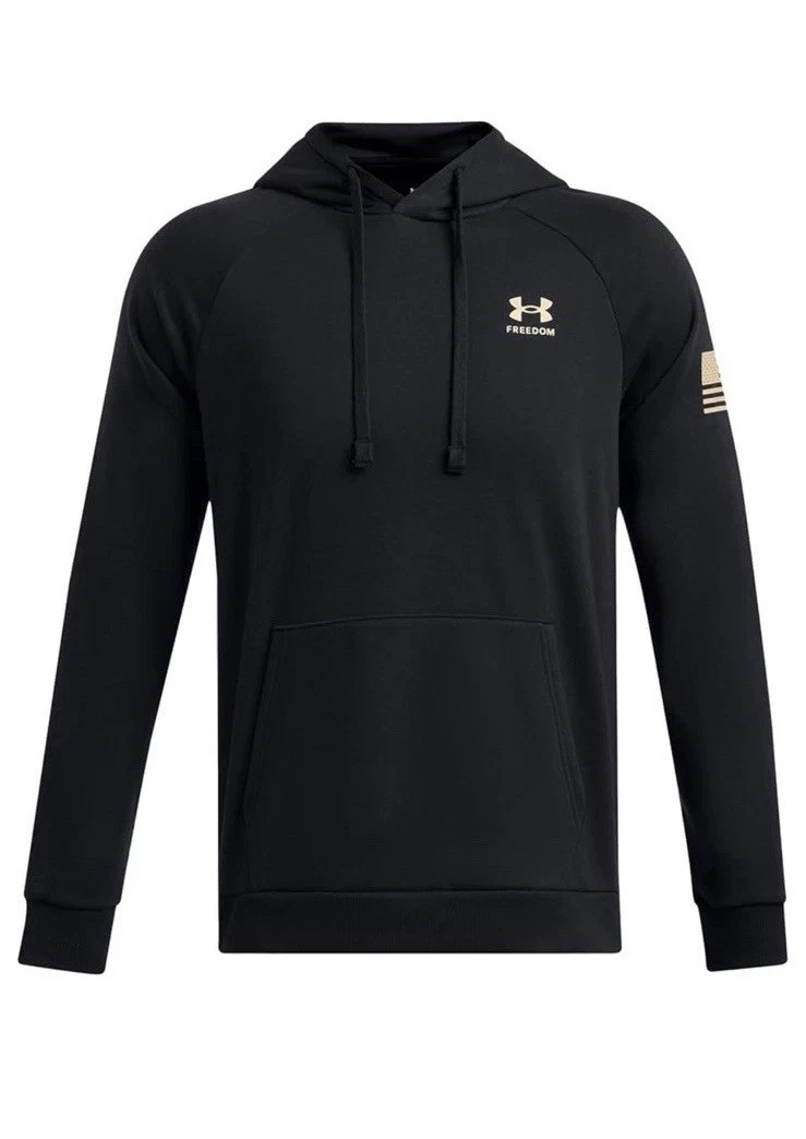 Under Armour Men’s Freedom Flag Hoodie – Black/Desert Sand – Size Large NWT