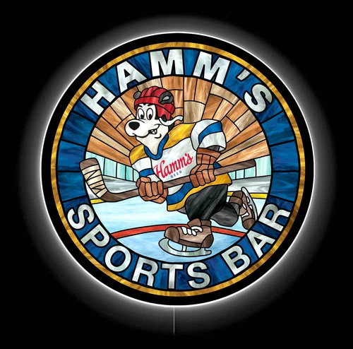 Hamm's Beer Bear Hockey LED Sign, Vintage, Bar, Man Cave, Garage, Decor