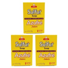 10 Sulfur Soap Bar for Deep Cleansing for Face  Body, Acne, Anti-Fungal 4.4oz