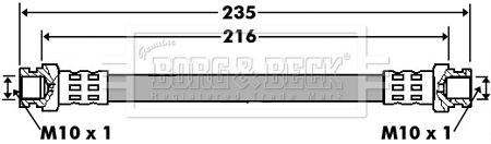 BORG & BECK BBH7427 Brake Hose Rear Right Left Inner Fits Alfa Romeo MiTo Fiat