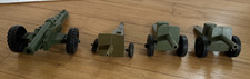 Vintage Lot 4 1960's Plastic Toy US Army Field Howitzer Cannons Tim-Mee, etc.