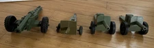Vintage Lot 4 1960's Plastic Toy US Army Field Howitzer Cannons Tim-Mee, etc.