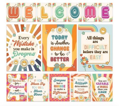    Decorably Retro Groovy Classroom Poster Set   