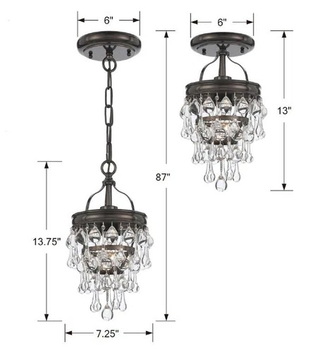 Crystorama Calypso 7 1/2" Vibrant Bronze and Crystal Mini Chandelier - Picture 8 of 9