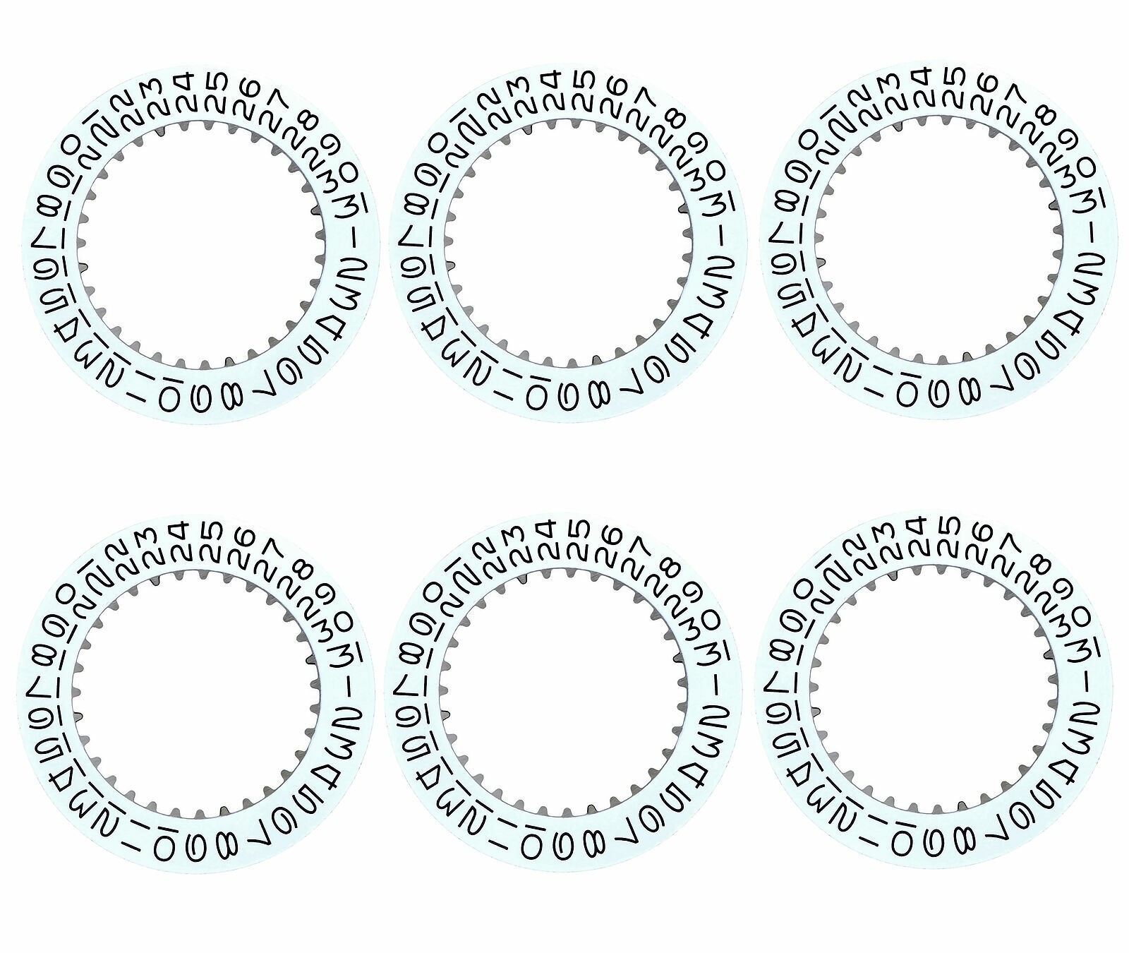 6 White Date Discs for Rolex Submariner & Air-King Models