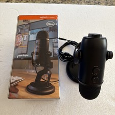 Blue Yeti USB Microphone Blackout Logitech Creators Podcasting Gaming PC Mac