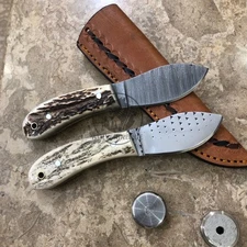 6.5” Pair Custom File & Damascus Steel Skinning Hunting Fixed Blade Knife Gift