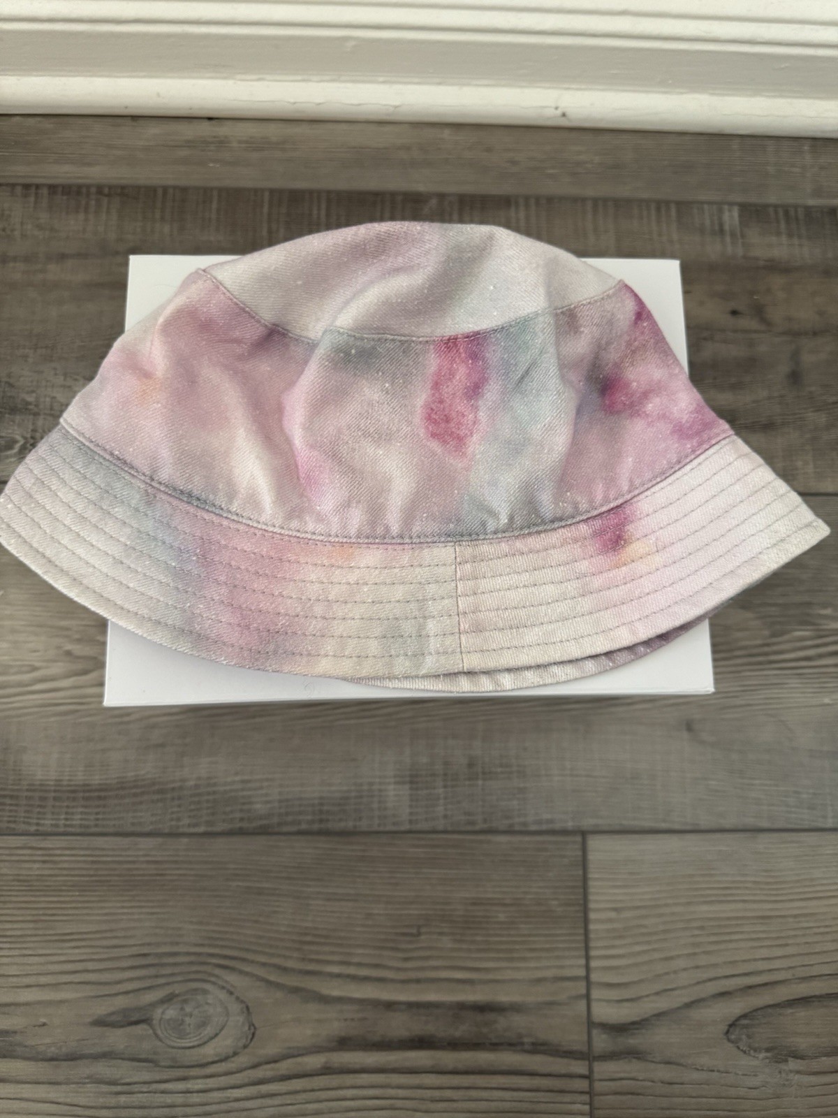 Isabel Marant Haley Size 58 Pink Blue Purple Tie-dye faded Ombre Bucket Hat image 3