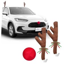 Car Christmas - Xmas Decorations for Car - Window Reindeer Antlers and Nose
