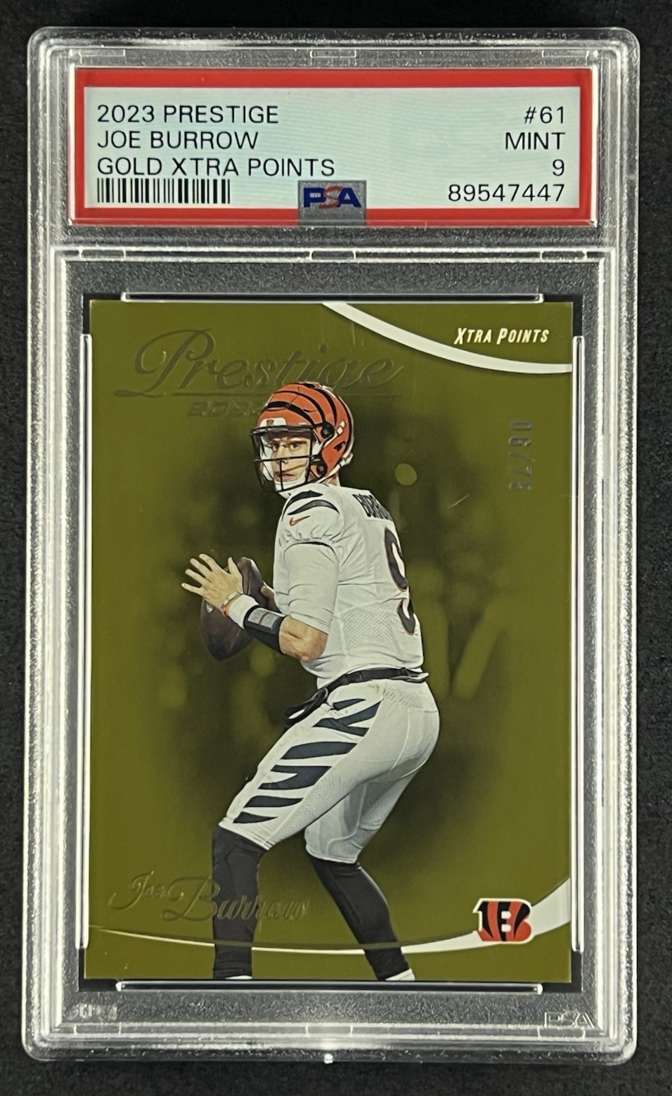 Joe Burrow #61 2023 Panini Prestige - Xtra Points Gold /75 PSA 9 Mint