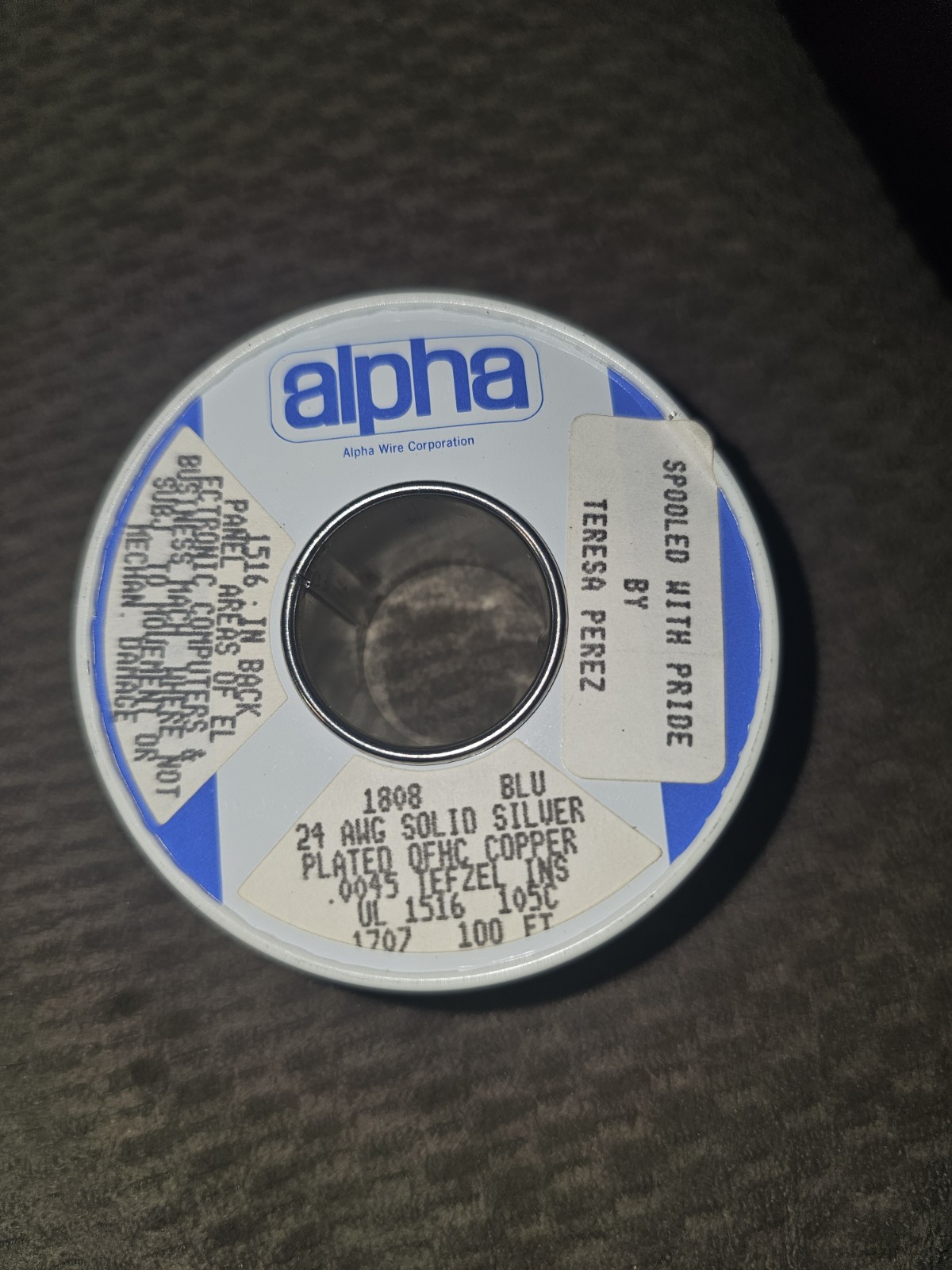 100 FT ALPHA WIRE 1808 TEFZEL 24 AWG WIRE WRAP SOLID SILVER PLATED OFHC COPPER