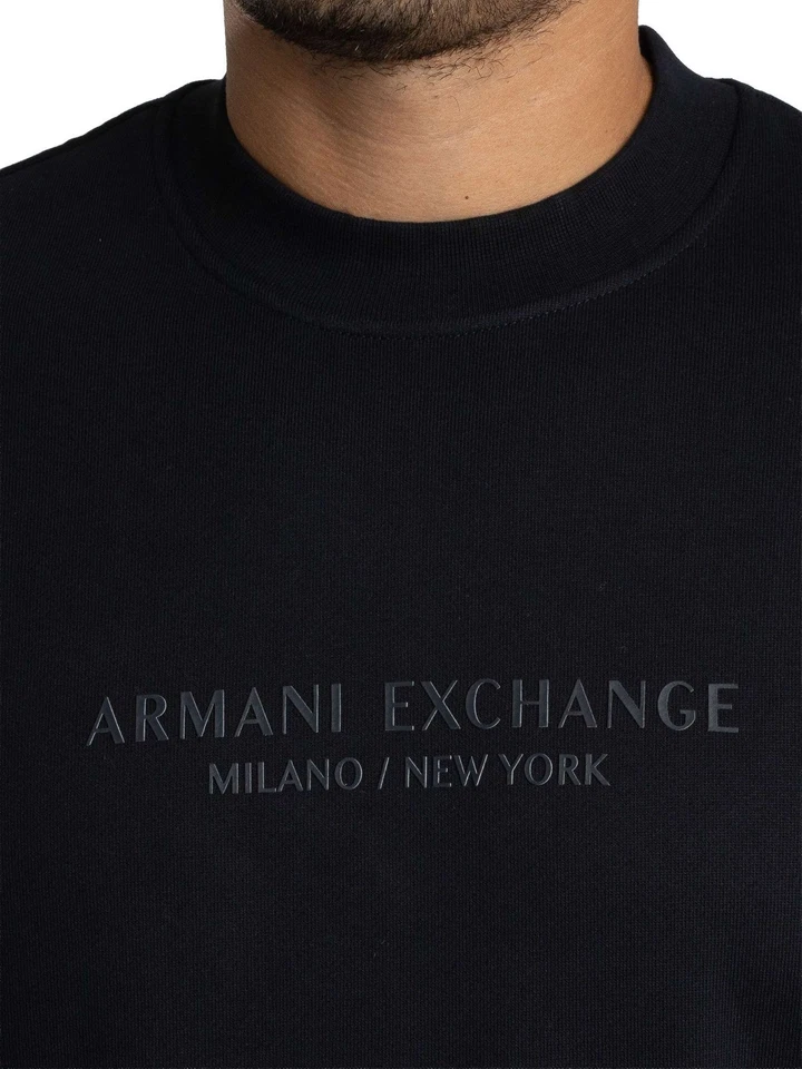 Armani Exchange Men's Raised Logo Sweatshirt, Blue - Image 4 of 4