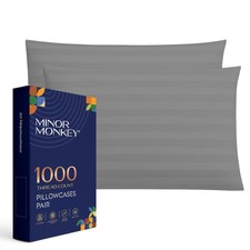 100 Egyptian Cotton Damask Striped Pillowcases Set of 2   King Size, Luxury ...