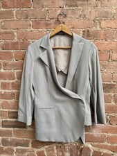 Yohji Yamamoto Women  s Asymmetric Jacket, Sz 1, Muted Violet 100 Wool, Japan