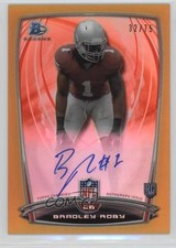 2014 Bowman Rookie Chrome Refractor Gold Border 32/75 Bradley Roby #34 Auto q2g