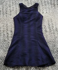 Guess Skater Dress Open Back, Purple Black, Sz 6