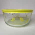 Pyrex 4 Cup Storage Bowl Yellow Chicks Music Notes With Lid EUC