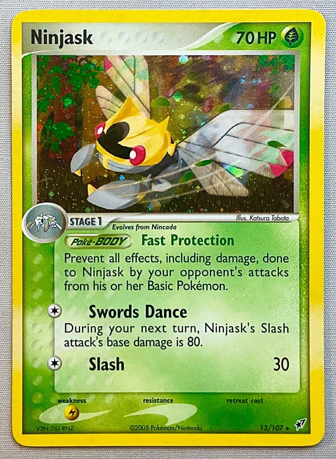 Pokémon Ninjask #13/107 Holo Rare - 2005 EX Deoxys - NM to Mint Condition!