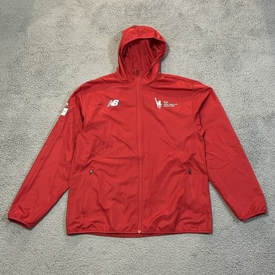 New Balance TCS NYC Marathon Jacket Mens M Red Medical Team NYRR Windbreaker Run