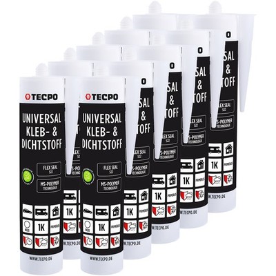 TECPO KLEBE UND DICHTSTOFF UNIVERSAL FLEX SEAL 522 WEIß 1K MS POLYMER 10x 480g