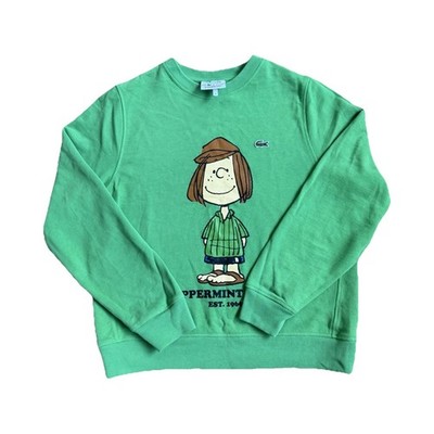 Lacoste x Peanuts Charlie Brown Graphic Sweatshirt Green Crewneck Size 40