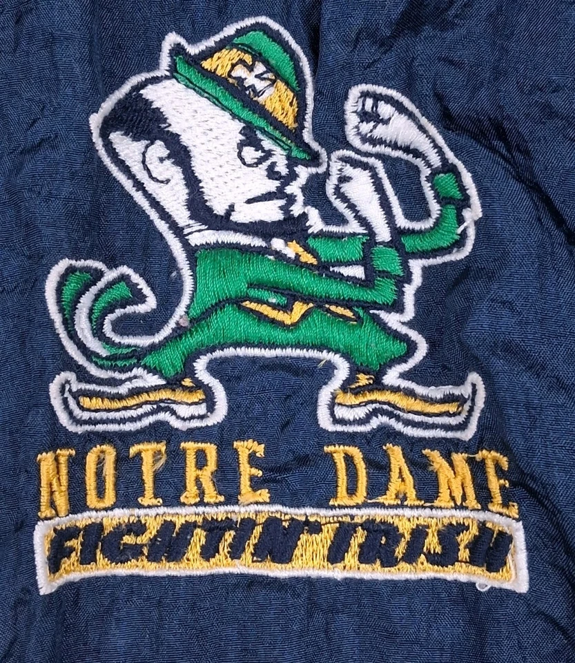 Vtg Chalk Line Notre Dame Fighting Irish Jacket Pants Track Suit Set Youth L 90s - Image 2 of 4