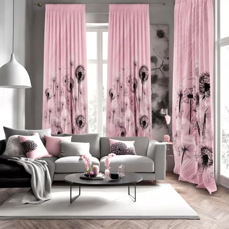 Curtains curtains ready made curtains sliding curtain with curling ribbon/eyelets Jessis Tex