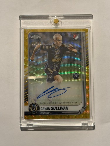 Topps 2025 Chrome MLS Cavan Sullivan Philadelphia Union Auto RC /50 Jersey Match