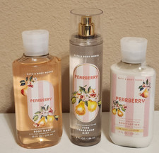Bath Body Works Pearberry Body Lotion, Body Wash Fine Fragrance Mist Set