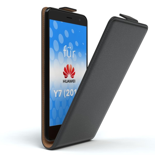 Tasche FüR Huawei Y7 / Y7 Prime 2018 Flipcase SchutzhüLle Handytasche Schwarz-image
