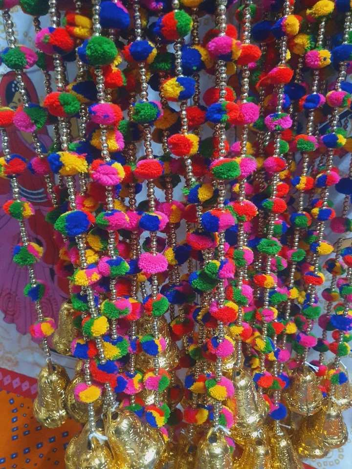 Pompón indio multicolor Navidad decoración boda Mehndi lote al por mayor 5 piezas Foto 2 de 4