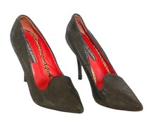 Vintage CHARLES JOURDAN black Suede 4.5" Hi-Heel Pumps Sz 9 Beautiful