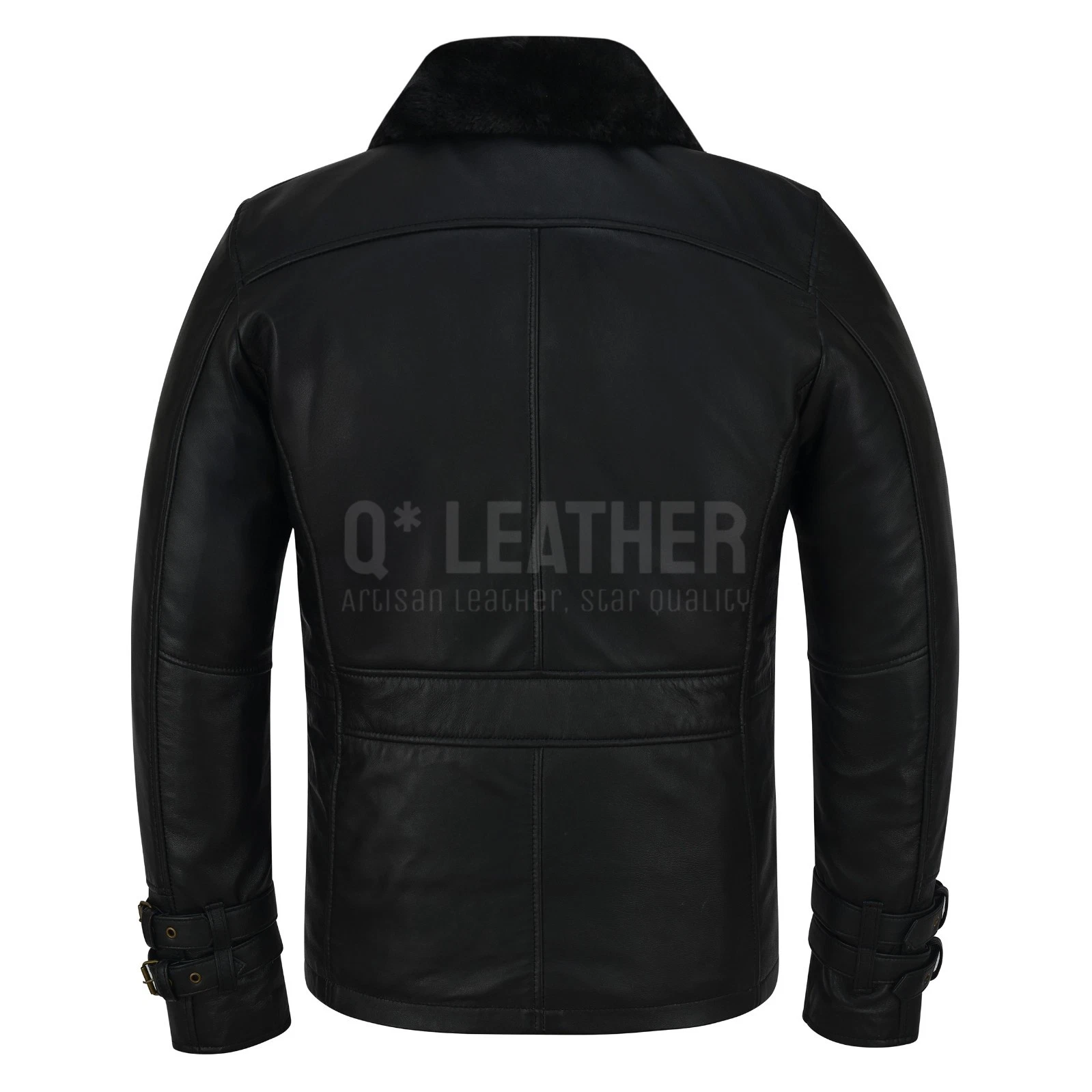Leon S Kennedy Requiem RE9 Coat Style Black Real Leather Jacket - product detail image 3