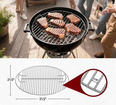 7435 Cooking Grate Plated Steel Grill Grate for Weber 22'' Charcoal Grill Replace