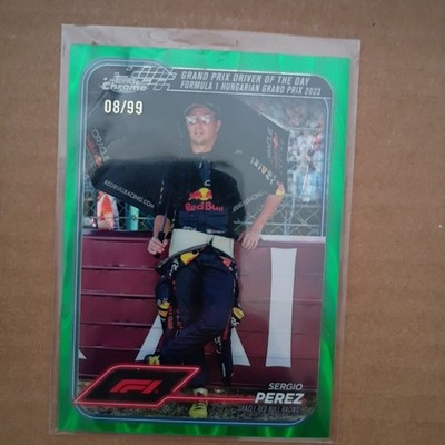 2024 Topps Chrome Logofractor Formula 1 F1 Sergio Perez #169 Green Wave /99